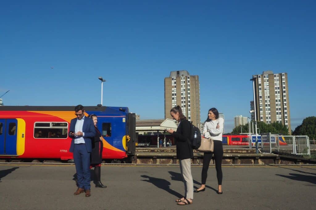 Commuters at Clapham Junction Station