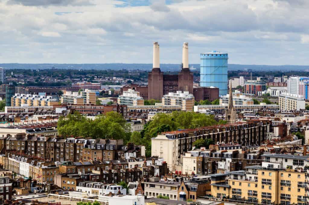 An aerial view of Battersea