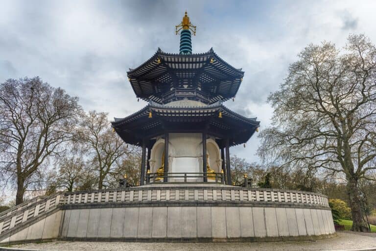 Peace Pagoda in Battersea Park in the concept of 'best parks and green spaces in Battersea'.